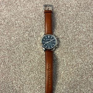 Michael Kors Tan Leather Watch with Black Dial